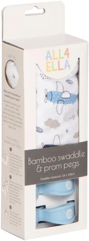 All4Ella Bamboo & 2 Pram Peg Box Set - Planes - Image 1